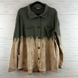 Fantastic Fawn Bleach Dye Oversized Shacket Size S